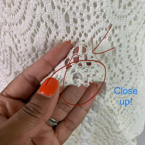 TRINA TURK Womens Size 2 White 3/4 Bell Sleeve V-Neck Crochet Knit Lined  Formal - Picture 10 of 11